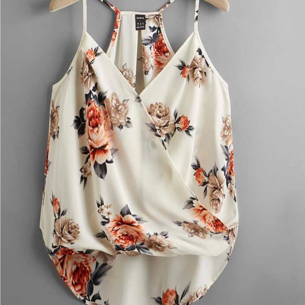 Floral cream tank top